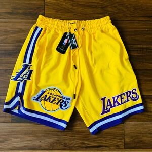 NWT NBA LA Lakers Pro Standard Luxury Collection Yellow/Purple Shorts Size XL